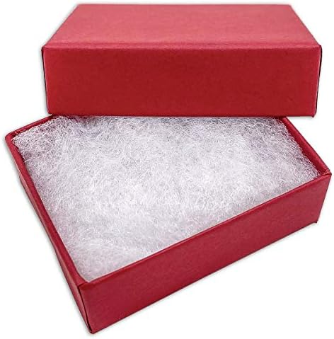Thedisplayguys 100 -pak pamuk ispunjen kartonskom papirnom kutijom kutija za nakit - mat crvena