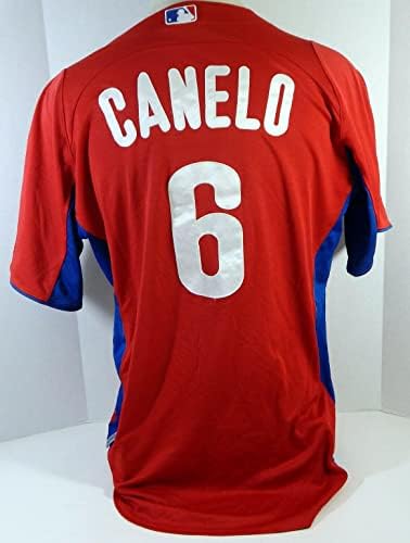 2011-13 Philadelphia Phillies Malquin Canelo 6 Igra se koristi Red Jersey BP ST 44 2 - Igra korištena MLB dresova