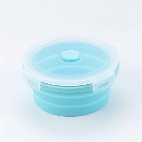 Amayyabdh bento kutija okrugla silikonska preklopna kutija za ručak set mikrovalne prijenosne posude za hranu zdjelu salata
