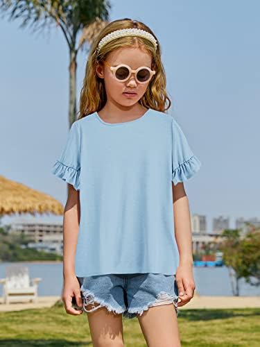 Ljetna slatka majica kratkih rukava s kratkim rukavima za djevojčice osnovna meka ležerna jednobojna majica s majicama