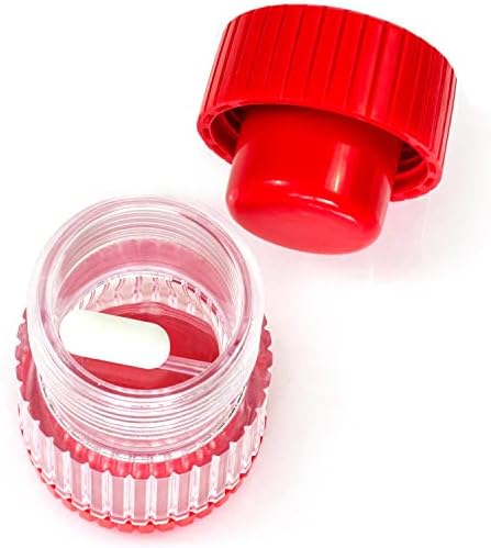 Drobilica i drobilica tableta, drobilica vitamina i tableta, može primiti do 2 tablete, s ergonomskim ručkama, crvena