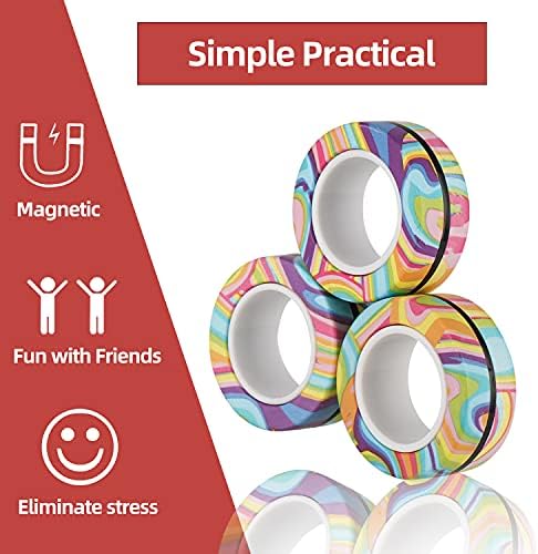 9 PCS set magnetski fidget prstenovi, dekompresijski magnetski prstenovi Fidget igračke za odrasle fidget spinner prstenove