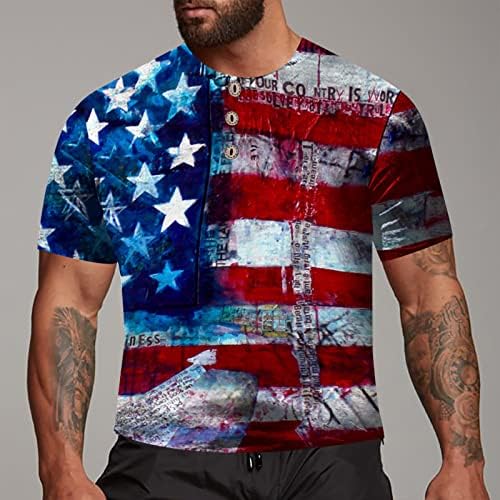 2023. Nova muška američka zastava Patriotska neovisnost kratkih rukava Dan majice majice vrhovi podsmješne kornjače muškarci
