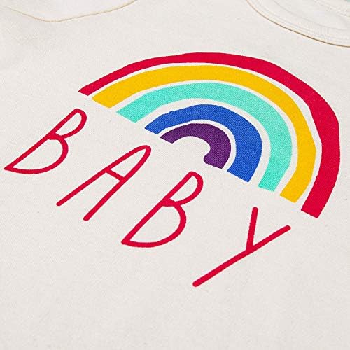 Monkeyfam Baby Rainbow Onesize Bodysuit Organski pamuk novorođenčad djevojčice Dječaci kratke rukave kratke rukave