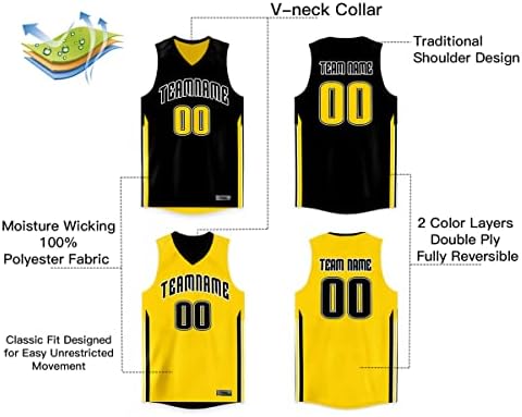 Prilagođena košarkaška pletena reverzibilna uniforma s dodatkom Imena bilo koje momčadi i broja personaliziranog sportskog