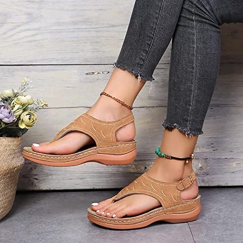Klinaste sandale za žene Ljetne dame čvrste boje flip-flops Premium gumeni potplat sandale s nogu nožnih nožnih prstiju