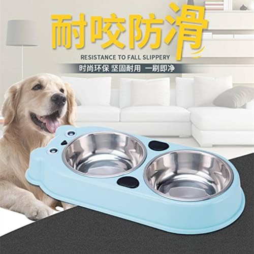 Oprema za kućne ljubimce zdjela za pse slatki pas iz crtića zdjela za pseću hranu medvjed dvostruka zdjela od nehrđajućeg