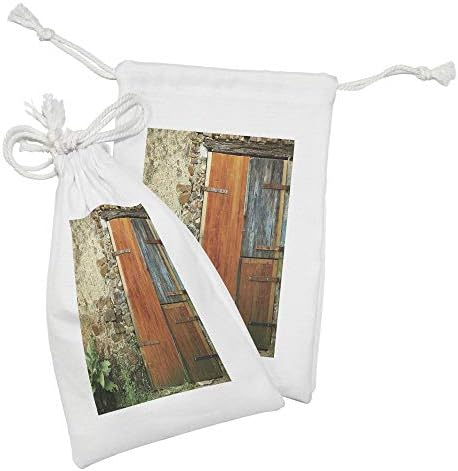 Ambsonne kapci za torbicu set od 2, stara modna seoska kuća francuski ulaz kameni zid seoska kuća za seosku kuću, mala vreća