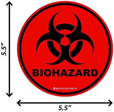 Ignixia Biohazard naljepnice naljepnice okrugle naljepnice za bolnice, laboratorije i industrijsku uporabu Univerzalni simbol