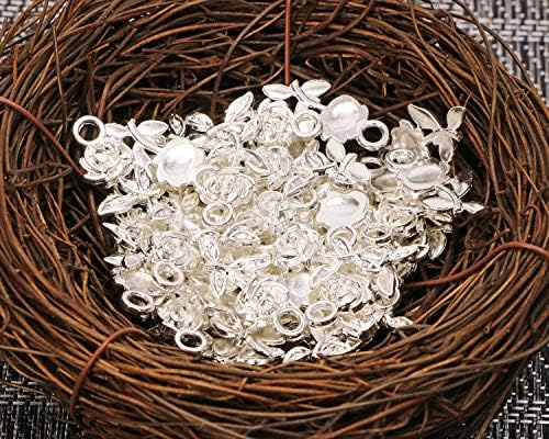 Mini metalne perle privjesci za cvijet ruže veleprodaja za privjesak za ključeve ogrlica privjesci narukvice naušnice izrada