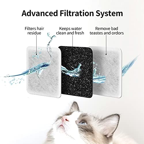 Zamjena ugljičnog filtra za vodu, filter za pojilicu za pse i mačke, Filter za vodu za kućne ljubimce pogodan za gravitacijske