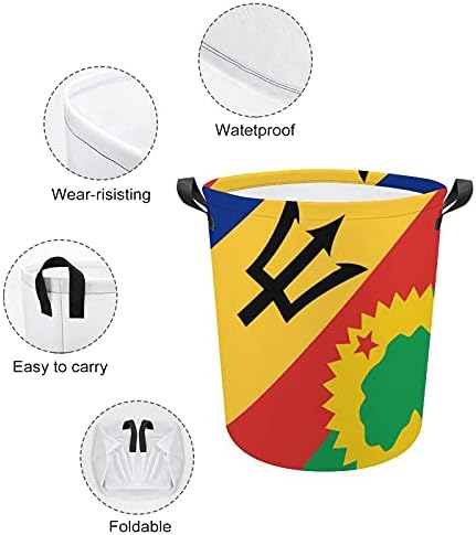 Košara s zastavom Oromo Barbados Oslobodilačke fronte košara za rublje s ručkama okrugla košara za pohranu platnene tkanine