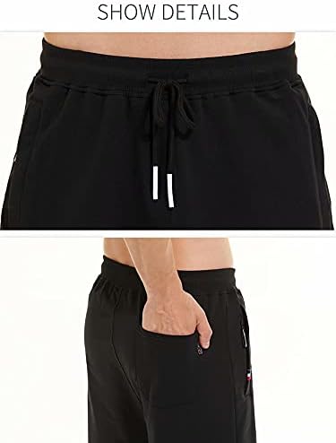 Yundobop muške kratke hlače povremene pamučne elastične atletske kratke hlače sa džepovima s patentnim zatvaračem