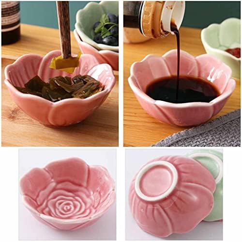 Jemmco sojin zdjele posuđa, keramički cvjetni oblik zdjele za uranjanje suši tanjuri, posuda za začinjenje jela za začinjeni