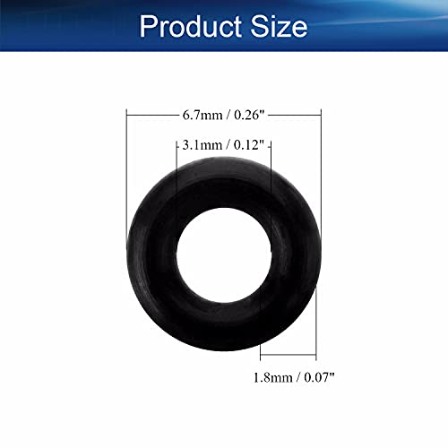 Bettomshin 5pcs nitril guma O-prstenovi, 6,7 mm OD 3,1 mm ID 1,8 mm Širina, metrička brtva za brtva za brtve za brtvu za