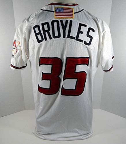 2018 Albuquerque Isotopes Ryan Broyles 35 Igra Korištena bijelog dres - igra korištena MLB dresova