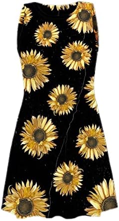 Ljetne haljine za žene 2023. Trendi casual haljina bez rukava Cvjetna Sundress Boho A-Line mini haljina s džepovima