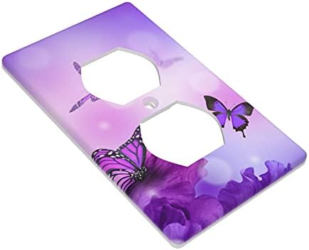 Purple cvjetni leptir dupleks zidne pločice poklopci, električni poklopci za utičnicu, standardna veličina 1 Gang 4,50 x