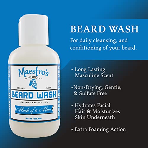 Klasično pranje brade | dubinsko čišćenje bez sušenja, potpuno hidratantno nježno sredstvo za čišćenje za sve vrste brade