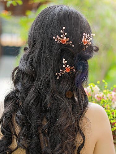 Fxmimior Bridal Women Vintage Rose Gold igle za kosu za kosu za svadbenu zabavu za kosu kristalni pribor za kosu od 3