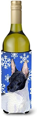 Caroline's Treasures SS4618Literk Rat Terrier Zimi snježne pahuljice zagrljaj boca za odmor, hladnjak za hladnjak za rukav
