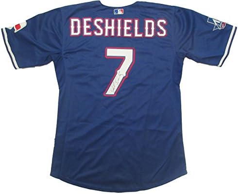 Delino Deshields Jr. Autografirani Texas Rangers Jersey w/dokaz, slika Delino potpisivanja za nas, Texas Rangers, Top Prospect