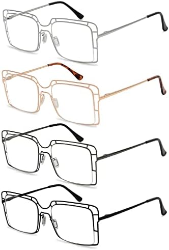 Eyekepper naočale za čitanje od 4 pakete tanki metalni šuplji okvir za žene čitateljima muškaraca