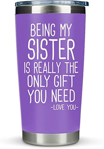 Klubi sestrinski pokloni od sestre brat - biti moja sestra jedini je dar koji vam treba 20oz tumbler šalica za kavu ljubičasta