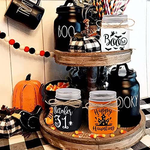 Halloween Mini Mason Jar Dekoracija Halloween Rasporedni ladici Dekor jeseni Dekor za kućne kuhinje CentralPieces Spider