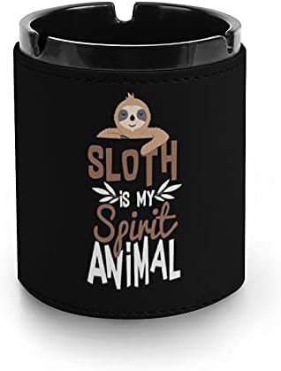 Sloth je moj Spirit Animal Cigaret Ashtray PU kožna pepela, ladice za pušenje za kućni ured za radne površine