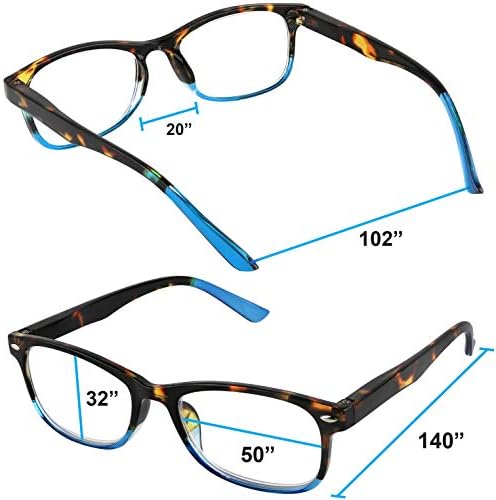 Uspjeh naočala za čitanje naočala Set od 3 velike vrijednosti čitatelja proljetnih šarki Muškarci i naočale za čitanje +1.5