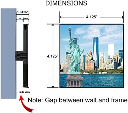 Realnique Black 4x4 okviri za slike [8 pakiranja] Patentirana zidna utičnica omogućuje brzo mijenjanje, rotiranje i plutajući
