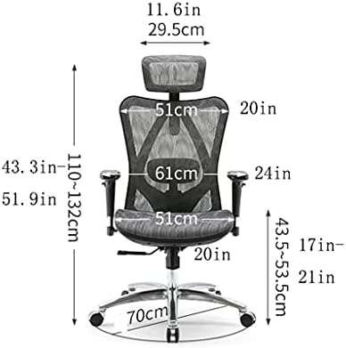 Stolica za računalni stol ergonomska stolica za kućni ured - stolica s visokim naslonom podesiva po visini - prozračna mrežasta