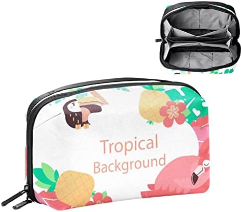 Torbica za šminku s cvijećem flaminga tropska pozadina kozmetička torba organizator putna toaletna torba s patentnim zatvaračem