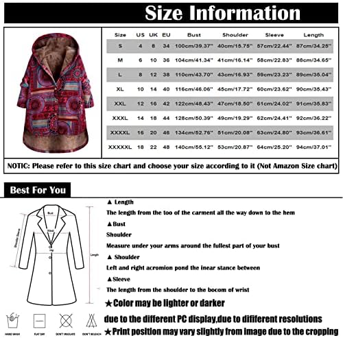 Cokuera ženske zimske kapute Uzročni kaputa s patentnim zatvaračem s dugim rukavima debeli plišani retro geometrijski print