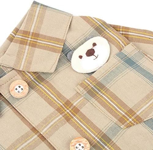 Selmai majice za pse za male pse plaćene ležerne bluze tenk vrhovi spupke za zatvaranje gumba preslatki medvjed džep prozračna