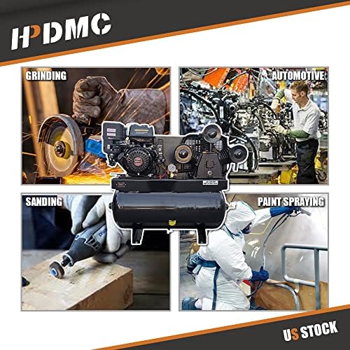 HPDMC 13HP kompresor zraka na plin, 3-cilindrični, horizontalni spremnik od 30 galona, ​​komprimirani sustav klipne pumpe