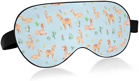 Unisex Sleep Maska za oči Kawaii-Watercolor-Alpaca noćna maska ​​za spavanje Udobno pokrivanje nijansi za spavanje očiju