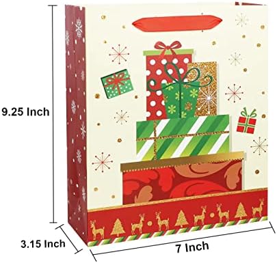 12 pakiranja velikih vrhunskih božićnih poklon vrećica- 12 Stilova klasične sorte poklon vrećice skupne božićne torbe s ručkama