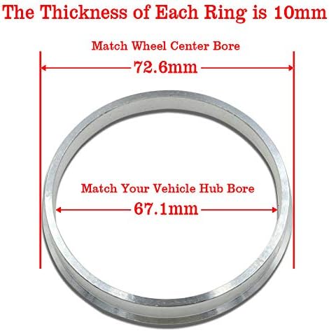 GoldensUnny 73,1 mm OD do 67,1 mm ID Hub središnji prstenovi, srebrni aluminijski hubcentrični prstenovi kompatibilni s mnogim
