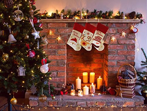 Deju božićne čarape Set od 3, Djed Mraz, Snowman & Reindeer, 17 Klasični odmor za odmor i držač poklona