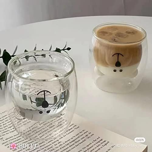 Kreativna šalica kave s dvostrukim zidom vakuum staklo izolirane šalice mačje šalica 8,6oz pogodna za dnevni boravak i ured