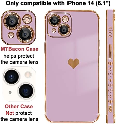 Mtbacon dizajniran za kućište iPhone 14, puna zaštita kamere podignute ojačani uglovi zakrivljene udaljene udarne pokrove,