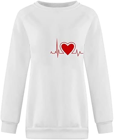 Žene Valentinovo majice učiteljica Srčane vrhove u obliku srca Žene duge rukave ženske ležerne bluze za žene