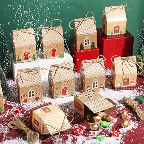 72 komadi božićni bomboni poslastice kutije za oblik papira za papir poklon kutije božićne kutije za kolačiće bombone za