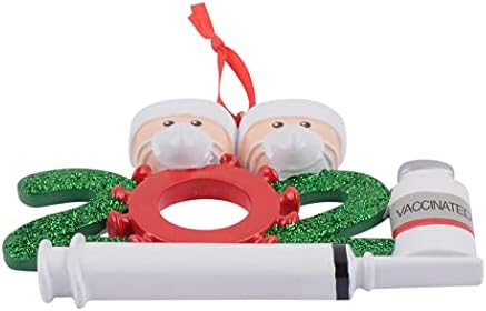 2021 CICKCINE Božićni ukras, personalizirana cijepljena obitelj od 2 s ukrasom maske, prilagođene darove za ukras božićnog