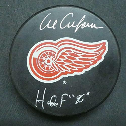 Al Arbur Hof potpisao je hokejaški pak Detroit crvena krila - NHL pakove s autogramima