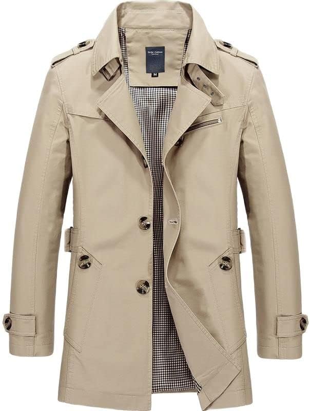 Jesenski muški poslovne jakne muškarci dugačke jakne za vjetrenjače overcoat muški casual zimski rov nadmašuje kaput