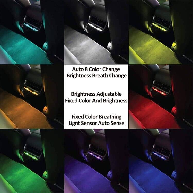 Mini USB tipa C LED RGB svjetlost svjetlina podesiva 8 boja promjene za automobil, laptop, tipkovnicu. Atmosfera Smart Type-C