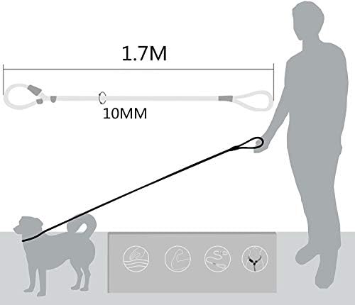 Teški konop za pse 5,5 ft, jak pamučni pseći povodac meka ručka vuča psa i teška metalna čvrsta kopča za velike srednje pse